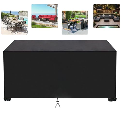 AJALGZ Abdeckplane Gartenmöbel Winterfest Abdeckung für Gartenmöbel 150x75x45cm/LxWxH Gartensofa Abdeckung Winddicht 420D Oxford Gewebe Schutzhülle-Abdeckhauben Balkonmöbel Abdeckung - Schwarz von AJALGZ