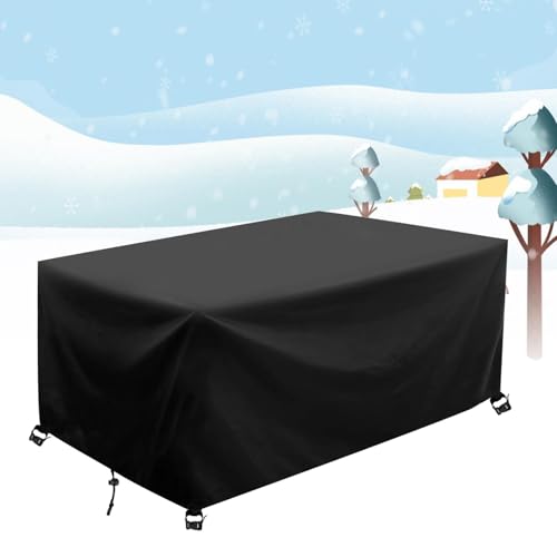 AJALGZ Abdeckungen für Gartenmöbel Wasserdicht 125x85x40cm/LxBxH Schwerlast Regenschutz und Staubfest Gartentisch Abdeckung Abdeckplane Rechteckige Abdeckung Gartenmöbel Winterfest-Schwarz von AJALGZ