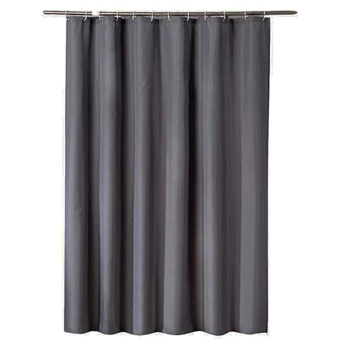 AJALGZ Dunkelgrauer Duschvorhang, einfarbig, wasserdicht, für Badezimmer, Badewanne, Badeabdeckung mit Haken (100 x 245 cm/Badewannen-Duschvorhang) von AJALGZ
