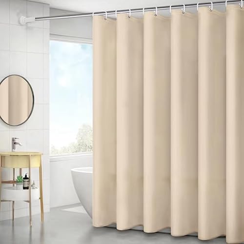 AJALGZ Duschvorhänge für das Badezimmer, wasserdicht, khakifarben, mit Haken, rostfreie Metallösen, Duschvorhang (200 x 220 cm/Duschvorhang mit Haken) von AJALGZ