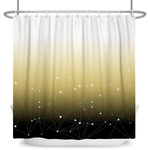 AJALGZ Duschvorhang mit Sternmuster, Weiß, Gelb, Schwarz, Farbverlauf, für Herren, Badezimmer, dekorative Trennwand (180 x 210 cm/Badezimmervorhänge) von AJALGZ