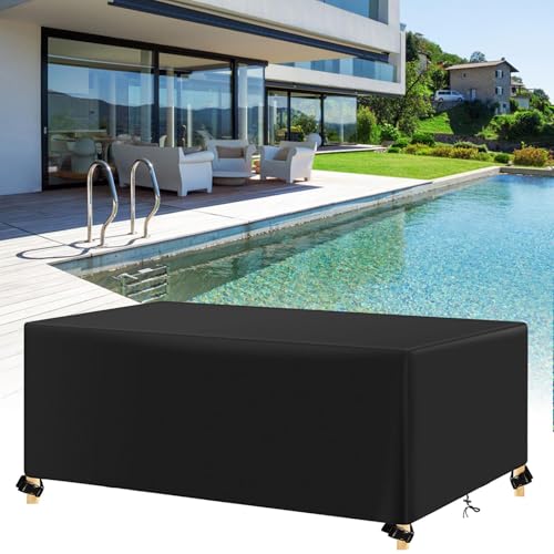 AJALGZ Gartenmöbel Abdeckung 90x55x55cm/LxWxH Winterfest Abdeckplane Gartenmöbel, 420D Oxford-Stoffplane Abdeckhaube Gartentisch Rechteckig Wasserdicht Schutzhülle Tisch für Gartentisch Sitzgruppe von AJALGZ