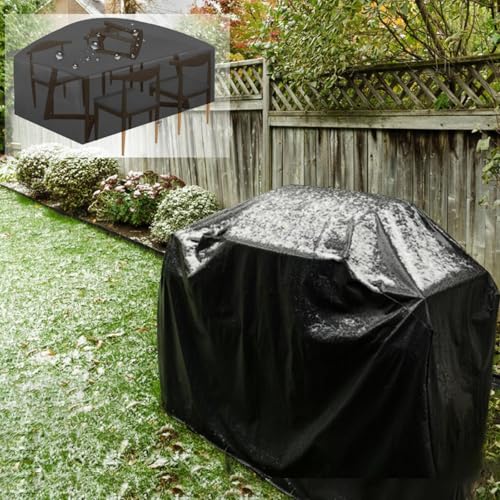 AJALGZ Gartenmöbel Abdeckung Wasserdicht Winddicht Schwerlast 420D Oxford Gewebe Gartentisch Abdeckplane Winterfest für den Außenbereich Schutz Gartenmöbel - 265x245x80cm/Länge x Breite x Höhe von AJALGZ
