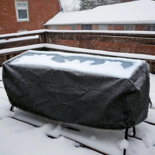 AJALGZ Gartenmöbel Abdeckung Winterfest 250x180cm Rechteckige Abdeckhaube & Abdeckplane für Gartenmöbel Schwarz nach maß Gartentisch Abdeckung Outdoor Wasserdicht, UV-beständig - 250x180x70cm/LxWxH von AJALGZ