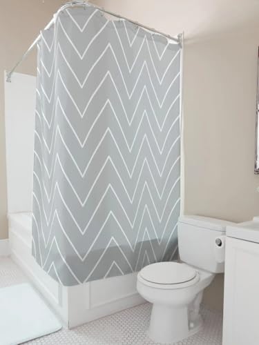 AJALGZ Grauer Duschvorhang mit Chevron-Muster, Badezimmerdekor für Moderne Häuser, wasserdichter Stoff, Badevorhänge (80 x 190 cm/Duschvorhang für die Badewanne) von AJALGZ