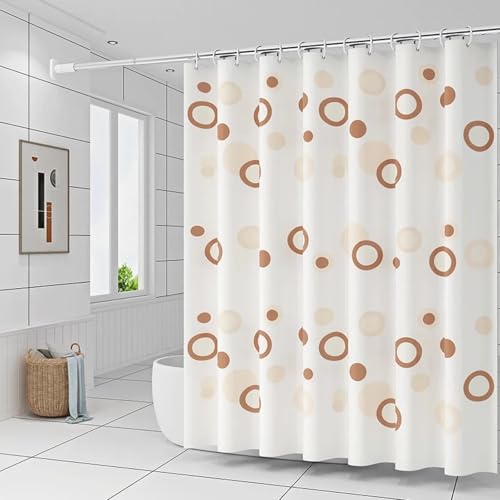 AJALGZ Kaffeebrauner Kreismusterdruck Wasserdichter Duschvorhang Kreativer dekorativer Badtrennvorhang 180x200cm Vorhang-Dusche-Wasserdicht AJALGZ Kaffeebrauner Kreismusterdruck Wasserdichter Duschvorhang Kreativer dekorativer Badtrennvorhang 180x200cm Vorhang-Dusche-Wasserdicht von AJALGZ