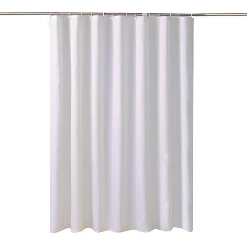 AJALGZ Weiße Duschvorhänge, wasserdicht, solide Badvorhänge für Badezimmer, Badewanne, große, breite Badeabdeckung mit Haken (160 x 200 cm/extra Langer Duschvorhang) von AJALGZ