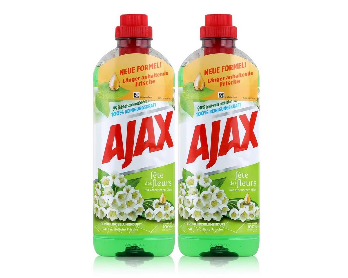 AJAX Ajax Allzweckreiniger Frühlingsblume 1 Liter - Bodenreiniger (2er Pack Allzweckreiniger von AJAX