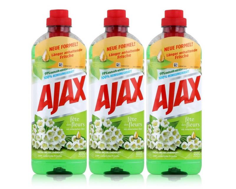 AJAX Ajax Allzweckreiniger Frühlingsblume 1 Liter - Bodenreiniger (3er Pack Allzweckreiniger von AJAX