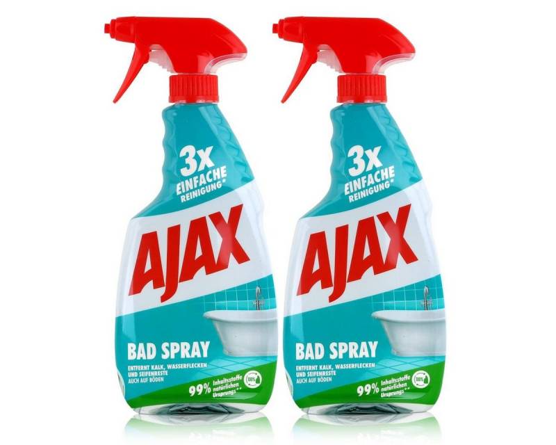 AJAX Ajax Bad Spray Badreiniger 500ml - Entfernt Kalk & Seifenreste (2er Pa Badreiniger von AJAX