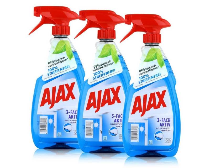 AJAX Ajax Glasreiniger 500ml - Für Glas & Beschichtete Oberflächen (3er Pac Glasreiniger von AJAX