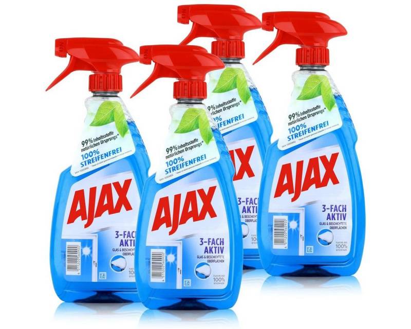 AJAX Ajax Glasreiniger 500ml - Für Glas & Beschichtete Oberflächen (4er Pac Glasreiniger von AJAX