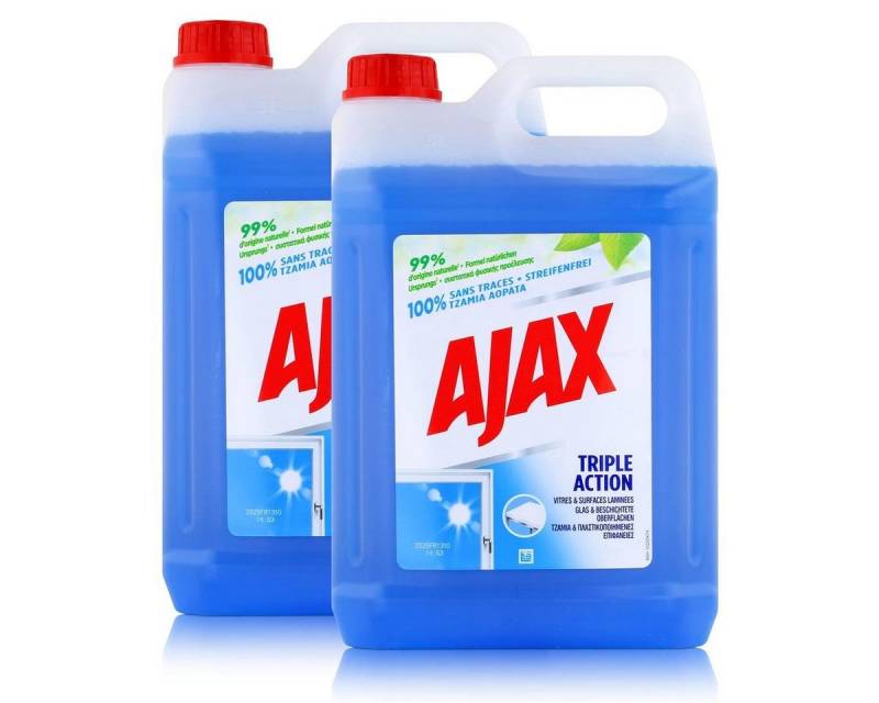 AJAX Ajax Glasreiniger 5L - Für Glas & beschichtete Oberflächen (2er Pack) Allzweckreiniger von AJAX