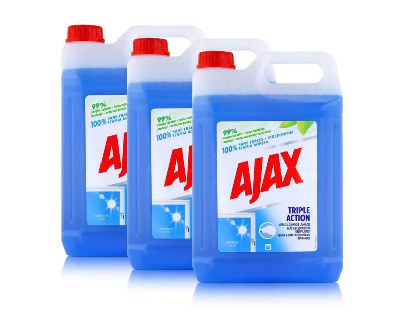 AJAX Ajax Glasreiniger 5L - Für Glas & beschichtete Oberflächen (3er Pack) Allzweckreiniger von AJAX
