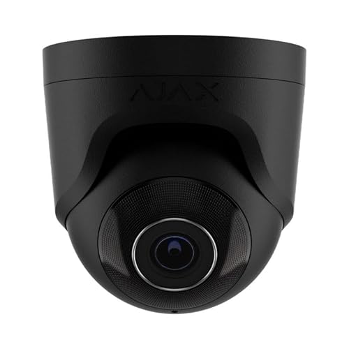 Ajax TurretCam (5 Mp/2.8 mm) schwarz. Verkabelte IP-Kamera mit Einer Auflösung von bis zu 2.880 × 1.620 px und einem Blickwinkel von 100°-110 von AJAX