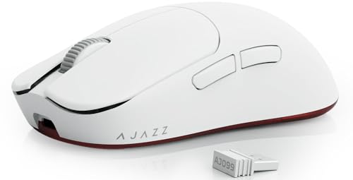 AJAZZ AJ099 SUPERLICHT Kabellose Gaming-Maus,Ultraleicht (56g),PixArt Sensor PAW3311, 12000 DPI, 2.4G/USB-C Wired Gaming-Mäuse,6 Programmierbare Tasten,200 Stunden Akkulaufzeit,für PC/MAC/PS4 – Weiß AJAZZ AJ099 SUPERLICHT Kabellose Gaming-Maus,Ultraleicht (56g),PixArt Sensor PAW3311, 12000 DPI, 2.4G/USB-C Wired Gaming-Mäuse,6 Programmierbare Tasten,200 Stunden Akkulaufzeit,für PC/MAC/PS4 – Weiß von AJAZZ