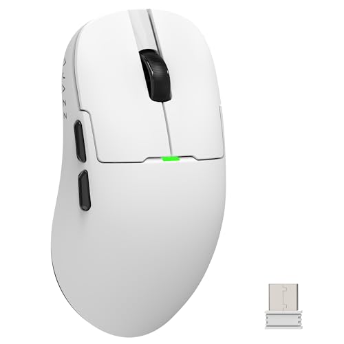 AJAZZ AJ159 Superlight Kabellose Gaming-Maus, Ultraleicht 56g, Pixart PAW3395 Sensor, Bis zu 26000 DPI, 2,4GHz/Kabelgebunden, 6 Programmierbare Tasten, 200 Stunden Akkulaufzeit, für PC/MAC (weiß) AJAZZ AJ159 Superlight Kabellose Gaming-Maus, Ultraleicht 56g, Pixart PAW3395 Sensor, Bis zu 26000 DPI, 2,4GHz/Kabelgebunden, 6 Programmierbare Tasten, 200 Stunden Akkulaufzeit, für PC/MAC (weiß) von AJAZZ