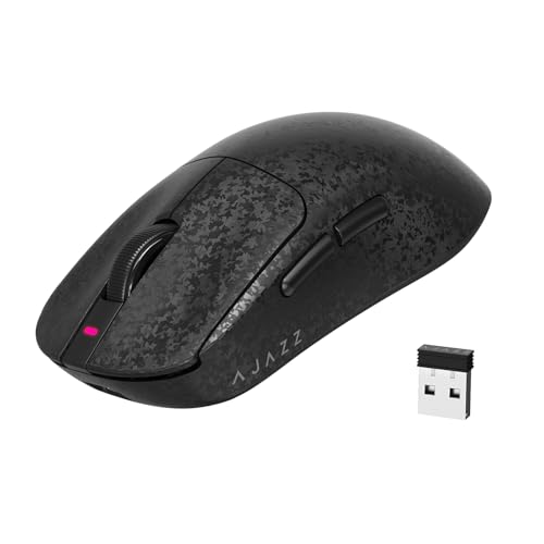 AJAZZ AJ199 Carbonfaser-Gaming-Maus, Kabellos 2,4G/BT/USB-C Tri-Mode, Ultraleicht 55g, Optischer PixArt PAW3311-Sensor mit 24.000 DPI und 1.000 Polling, Gamer- und Office-Maus mit 6 Tasten - Schwarz AJAZZ AJ199 Carbonfaser-Gaming-Maus, Kabellos 2,4G/BT/USB-C Tri-Mode, Ultraleicht 55g, Optischer PixArt PAW3311-Sensor mit 24.000 DPI und 1.000 Polling, Gamer- und Office-Maus mit 6 Tasten - Schwarz von AJAZZ