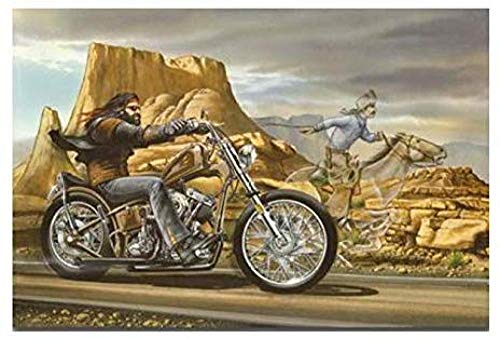 AJBB Leinwand Poster Ghost Rider David Mann Kult Bike, Filmklassiker Kunstdruck Poster, Wanddekoration No Frame 50X70Cm von AJBB