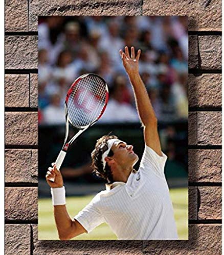AJBB Poster Und Kunstdrucke, Roger Federer Tennis Star Kunstposter Leinwandbilder, Wohnkultur Leinwandbilder 40X60 cm Ungerahmt von AJBB