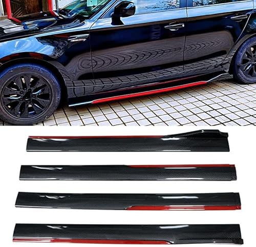 Auto Seitenschweller für Smart forfour Fortwo 451 453, Links Rechts Seitenschürze Trittbretter Car Schutz Zubehör,A/Carbonfiberred von AJIH