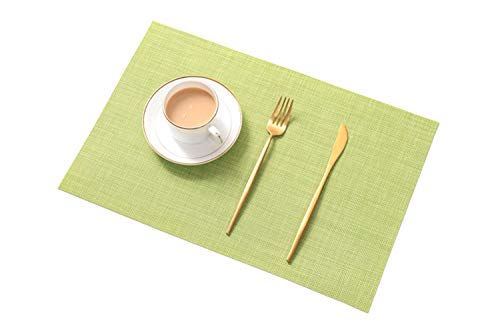 Tischsets (6er Set),Neu rutschfest Hitzebeständig Wärmeisolierung Tischsets zum Essen Waschbar Schnell trocknend Dekorativ Tischset für Küche und Esszimmer,Grün von AJINGELA