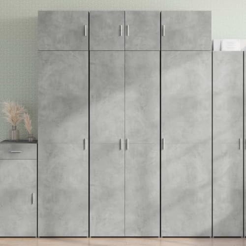 AJJHUUKI Aufbewahrungsschrank, Betongrau, 70 x 42,5 x 225 cm, Holz-Möbel, Schränke und Aufbewahrung, Buffets und Sideboards von AJJHUUKI