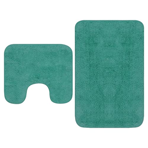 AJJHUUKI Badaccessoires-Badvorleger & -teppiche-Badematten-Set 2-teilig Stoff türkis von AJJHUUKI