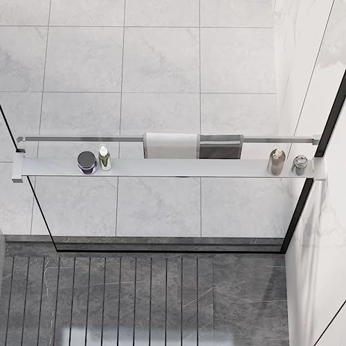 AJJHUUKI Badzubehör Duschregal für begehbare Duschwand Chrom 90 cm Aluminium von AJJHUUKI