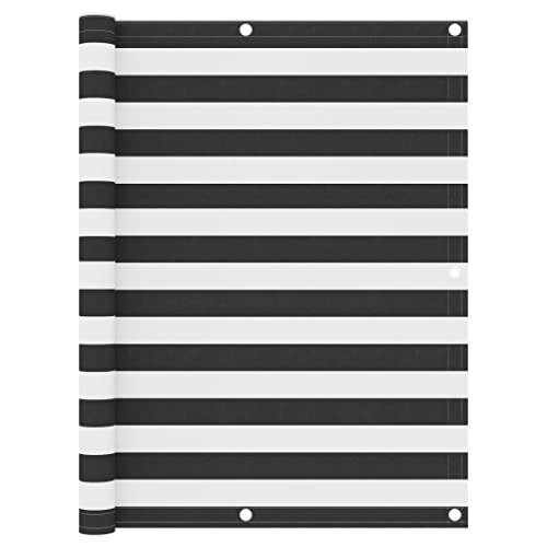 AJJHUUKI Balkonblende Anthrazit und Weiß 120x500cm Oxford Stoff AJJHUUKI Balkonblende Anthrazit und Weiß 120x500cm Oxford Stoff von AJJHUUKI
