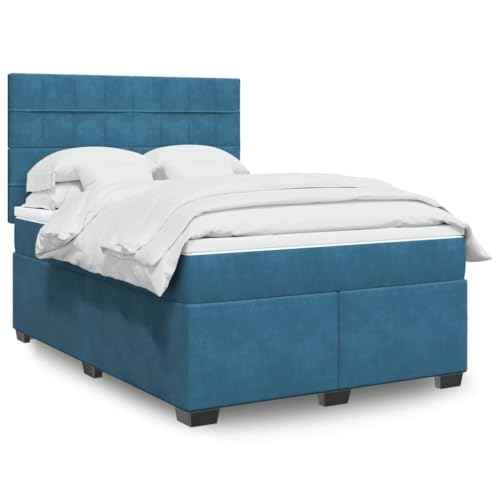 AJJHUUKI Betten & Zubehör-Betten & Bettrahmen - Boxspringbett mit Matratze Blau 140x190 cm Samt AJJHUUKI Betten & Zubehör-Betten & Bettrahmen - Boxspringbett mit Matratze Blau 140x190 cm Samt von AJJHUUKI