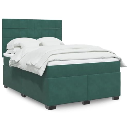 AJJHUUKI Betten & Zubehör-Betten & Bettrahmen - Boxspringbett mit Matratze Dunkelgrün 140x190 cm Samt AJJHUUKI Betten & Zubehör-Betten & Bettrahmen - Boxspringbett mit Matratze Dunkelgrün 140x190 cm Samt von AJJHUUKI