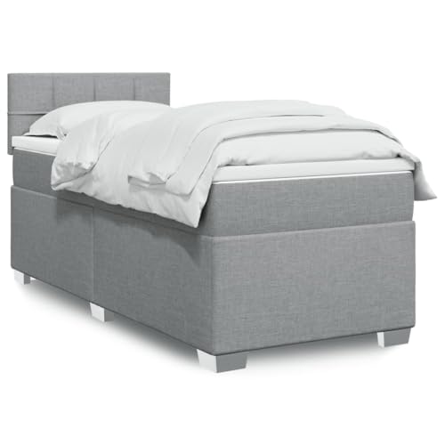 AJJHUUKI Betten & Zubehör-Betten & Bettrahmen - Boxspringbett mit Matratze Hellgrau 100x200 cm Stoff AJJHUUKI Betten & Zubehör-Betten & Bettrahmen - Boxspringbett mit Matratze Hellgrau 100x200 cm Stoff von AJJHUUKI