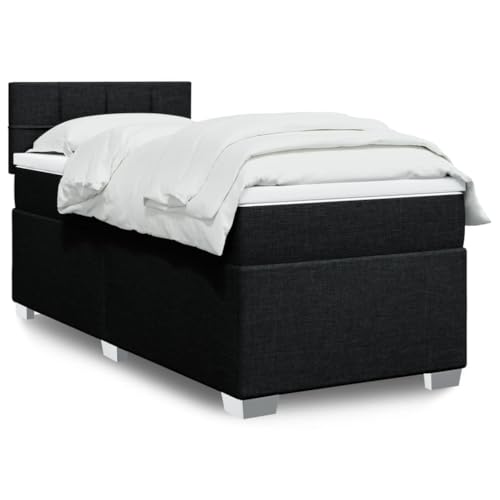 AJJHUUKI Betten & Zubehör-Betten & Bettrahmen - Boxspringbett mit Matratze Schwarz 90x200 cm Stoff AJJHUUKI Betten & Zubehör-Betten & Bettrahmen - Boxspringbett mit Matratze Schwarz 90x200 cm Stoff von AJJHUUKI