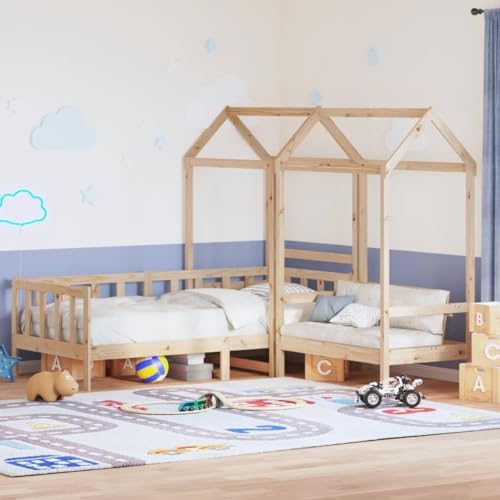 AJJHUUKI Betten & Zubehör-Betten & Bettrahmen-Tagesbett und Bank-Set mit Dach ohne Matratze 80x200 cm AJJHUUKI Betten & Zubehör-Betten & Bettrahmen-Tagesbett und Bank-Set mit Dach ohne Matratze 80x200 cm von AJJHUUKI