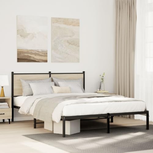 AJJHUUKI Bettgestell aus Metall, ohne Matratze, Sonoma-Eiche, 150 x 200 cm, King-Size, Möbel, Betten & Zubehör, Betten & Bettrahmen AJJHUUKI Bettgestell aus Metall, ohne Matratze, Sonoma-Eiche, 150 x 200 cm, King-Size, Möbel, Betten & Zubehör, Betten & Bettrahmen von AJJHUUKI