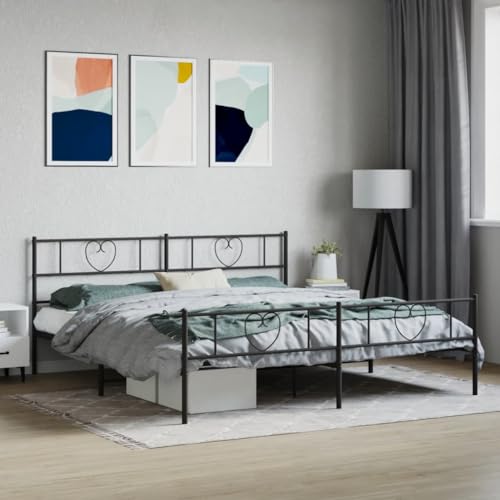 AJJHUUKI Bettgestell aus Metall, ohne Matratze, mit Fußteil, schwarz, 180 x 200 cm, Möbel, Betten & Zubehör, Betten & Bettrahmen AJJHUUKI Bettgestell aus Metall, ohne Matratze, mit Fußteil, schwarz, 180 x 200 cm, Möbel, Betten & Zubehör, Betten & Bettrahmen von AJJHUUKI