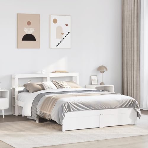 AJJHUUKI Bettgestell mit Kopfteil ohne Matratze, Weiß, 120 x 200 cm, Möbel, Betten & Zubehör, Betten & Bettrahmen AJJHUUKI Bettgestell mit Kopfteil ohne Matratze, Weiß, 120 x 200 cm, Möbel, Betten & Zubehör, Betten & Bettrahmen von AJJHUUKI