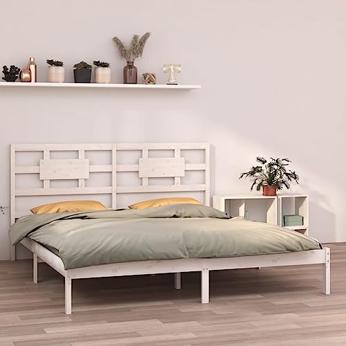 AJJHUUKI Bettgestell ohne Matratze, Weiß, 180 x 200 cm, Super-Kingsize-Bett, Massivholz-Möbel, Betten & Zubehör, Betten & Bettrahmen AJJHUUKI Bettgestell ohne Matratze, Weiß, 180 x 200 cm, Super-Kingsize-Bett, Massivholz-Möbel, Betten & Zubehör, Betten & Bettrahmen von AJJHUUKI