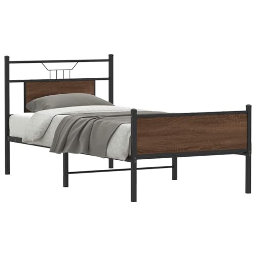 AJJHUUKI Bettgestell ohne Matratze, braun, Eiche, 90 x 190 cm, Einzelholz-Möbel, Betten & Zubehör, Betten & Bettrahmen AJJHUUKI Bettgestell ohne Matratze, braun, Eiche, 90 x 190 cm, Einzelholz-Möbel, Betten & Zubehör, Betten & Bettrahmen von AJJHUUKI