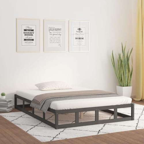 AJJHUUKI Bettgestell ohne Matratze, grau, 150 x 200 cm, Kingsize, Kingsize, Massivholz-Möbel, Betten & Zubehör, Betten & Bettrahmen AJJHUUKI Bettgestell ohne Matratze, grau, 150 x 200 cm, Kingsize, Kingsize, Massivholz-Möbel, Betten & Zubehör, Betten & Bettrahmen von AJJHUUKI