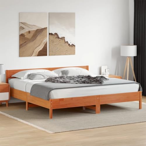 AJJHUUKI Bettgestell ohne Matratze Wax Braun 180x200 cm Super King Massivholz Kiefer Möbel Betten & Zubehör Betten & Bettrahmen AJJHUUKI Bettgestell ohne Matratze Wax Braun 180x200 cm Super King Massivholz Kiefer Möbel Betten & Zubehör Betten & Bettrahmen von AJJHUUKI