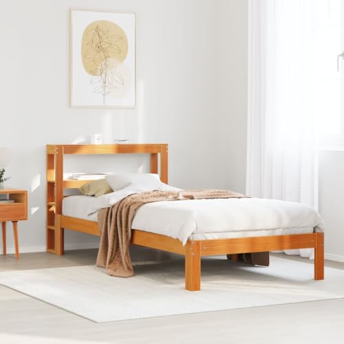 AJJHUUKI Bettgestell ohne Matratze Wax Braun 90x190 cm Einzelbett Massivholz Kiefer Möbel Betten & Zubehör Betten & Bettrahmen AJJHUUKI Bettgestell ohne Matratze Wax Braun 90x190 cm Einzelbett Massivholz Kiefer Möbel Betten & Zubehör Betten & Bettrahmen von AJJHUUKI