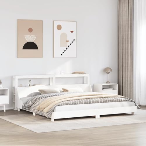 AJJHUUKI Bettgestell ohne Matratze Weiß 180x200 cm Super King Massivholz Kiefer Möbel Betten & Zubehör Betten & Bettrahmen AJJHUUKI Bettgestell ohne Matratze Weiß 180x200 cm Super King Massivholz Kiefer Möbel Betten & Zubehör Betten & Bettrahmen von AJJHUUKI