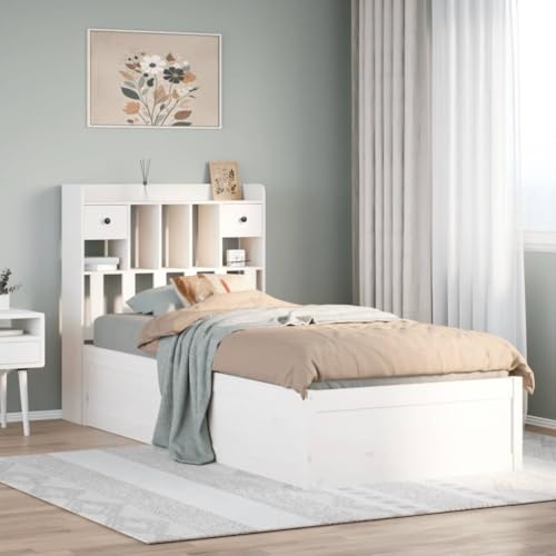 AJJHUUKI Bettgestell ohne Matratze Weiß 90x190 cm Einzelbett Massivholz Kiefer Möbel Betten & Zubehör Betten & Bettrahmen AJJHUUKI Bettgestell ohne Matratze Weiß 90x190 cm Einzelbett Massivholz Kiefer Möbel Betten & Zubehör Betten & Bettrahmen von AJJHUUKI
