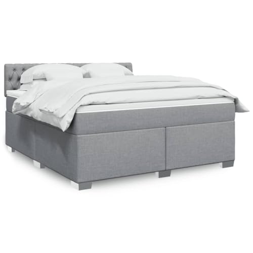 AJJHUUKI Boxspringbett mit Matratze Hellgrau 180x200 cm Stoff-Möbel,Betten & Zubehör,Betten & Bettrahmen von AJJHUUKI