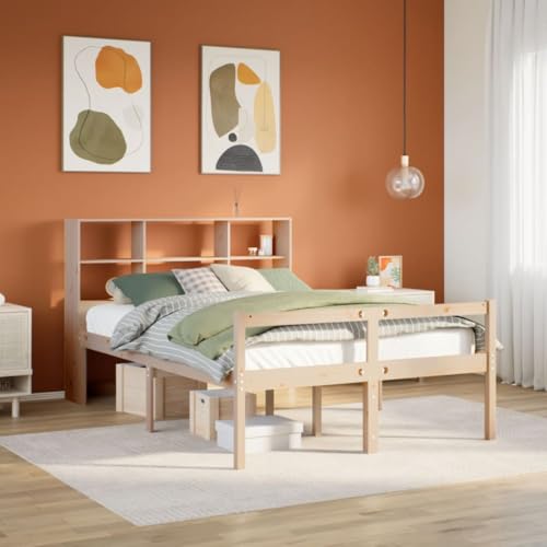 AJJHUUKI Bücherregal Bett ohne Matratze 140x200 cm Massivholz Kiefer Möbel Betten & Zubehör Betten & Bettrahmen AJJHUUKI Bücherregal Bett ohne Matratze 140x200 cm Massivholz Kiefer Möbel Betten & Zubehör Betten & Bettrahmen von AJJHUUKI
