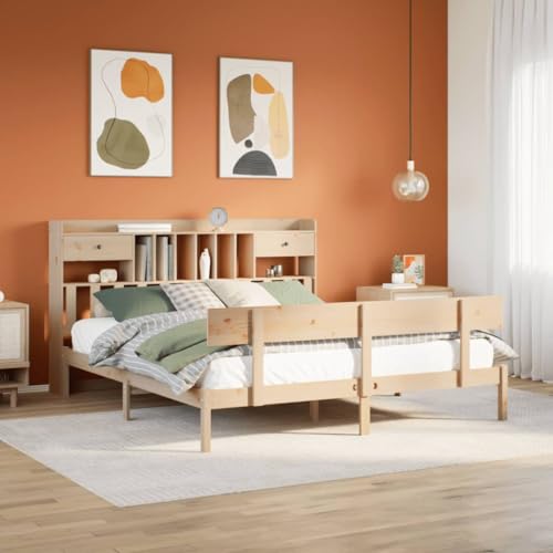AJJHUUKI Bücherregal Bett ohne Matratze 180x200 cm Super King Massivholz Kiefer Möbel Betten & Zubehör Betten & Bettrahmen AJJHUUKI Bücherregal Bett ohne Matratze 180x200 cm Super King Massivholz Kiefer Möbel Betten & Zubehör Betten & Bettrahmen von AJJHUUKI