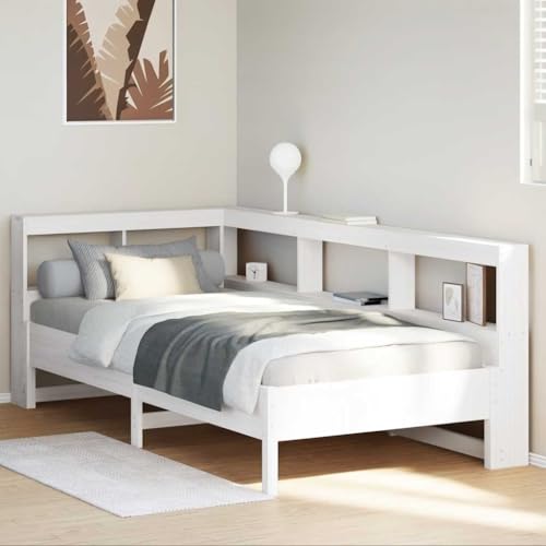 AJJHUUKI Bücherregal Bett ohne Matratze Weiß 90x190 cm Massivholz Kiefer Möbel Betten & Zubehör Betten & Bettrahmen AJJHUUKI Bücherregal Bett ohne Matratze Weiß 90x190 cm Massivholz Kiefer Möbel Betten & Zubehör Betten & Bettrahmen von AJJHUUKI