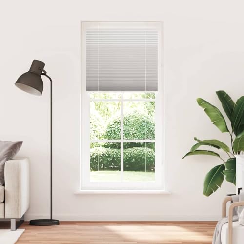 AJJHUUKI Decor-Fensterbehandlungen, Fensterrollos & Schatten, Plisseerollo, Hellgrau, 85 x 200 cm, Stoffbreite 84,4 cm, Polyester von AJJHUUKI